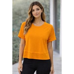 Lululemon Orange Short Sleeve Athletic Top Womens Medium Lightweight Tee